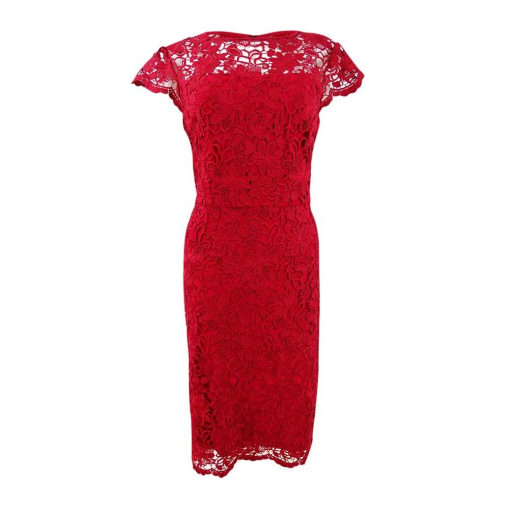 Lauren Ralph Lauren Women's Floral-Lace Dress - Red